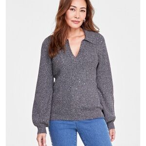 Women's Sparkling Gray Sweater
